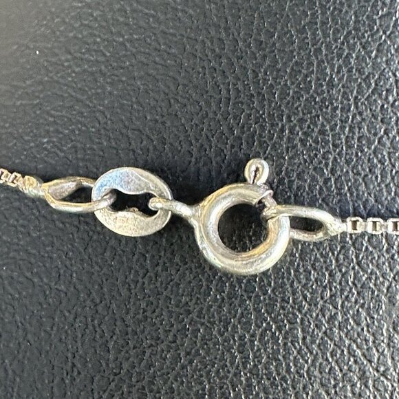 VTG Sterling Silver 17" Necklace Heart Pendant Open Scroll Work Sign Italy 7.8 g - Picture 9 of 10